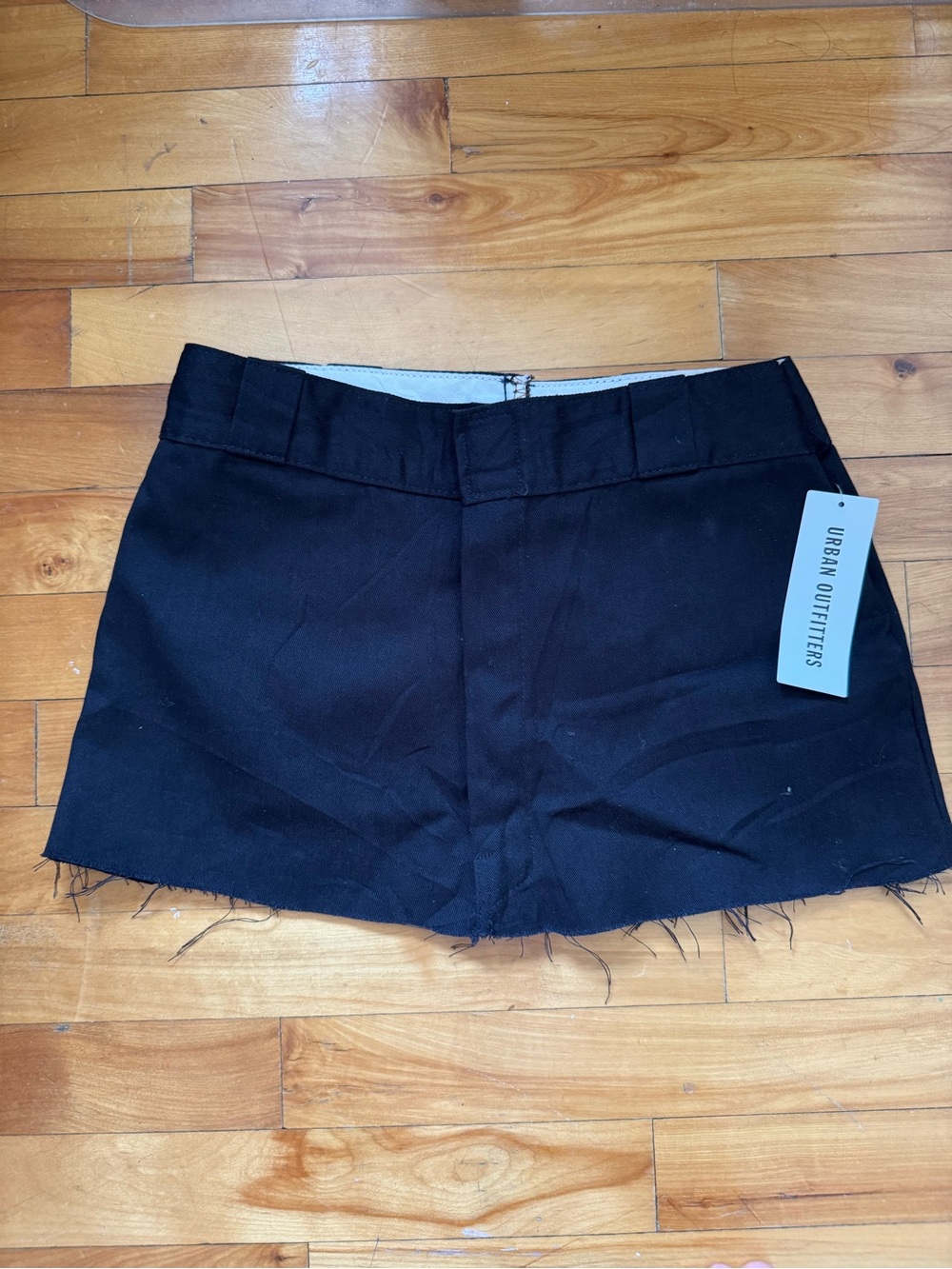 Urban Outfitters Black Mini Skirt with Frayed Hem